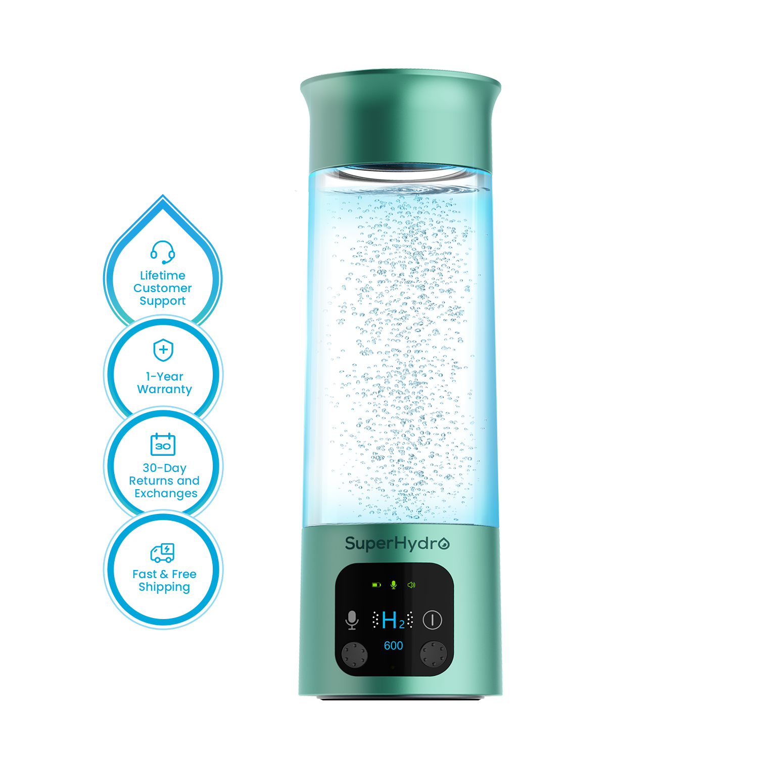 H2 Boost Green | Top Rated Hydrogen Water Bottle – Superhydro® H2 Boost Green | Top Rated Hydrogen Water Bottle – Superhydro®