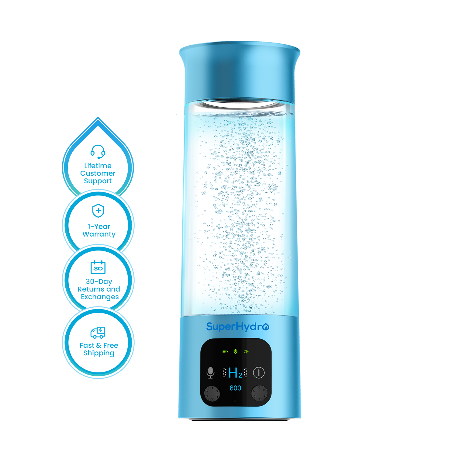 H2 Boost Hydrogen Water Bottle | Stay Hydrated On The Go – Superhydro®
